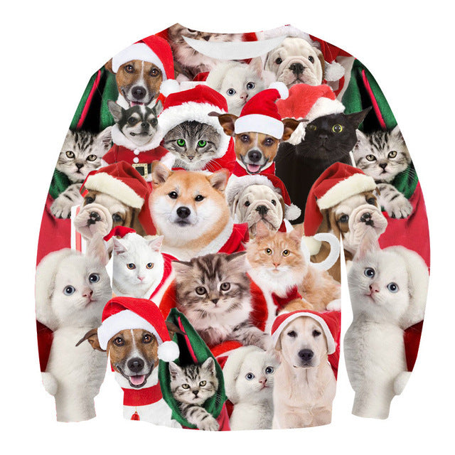 Christmas Cat Crew Neck Sweatshirt