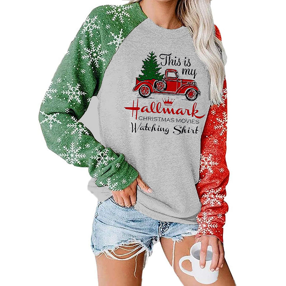 Christmas Movies My Hallmark Printed Long-sleeved Sweatshirt