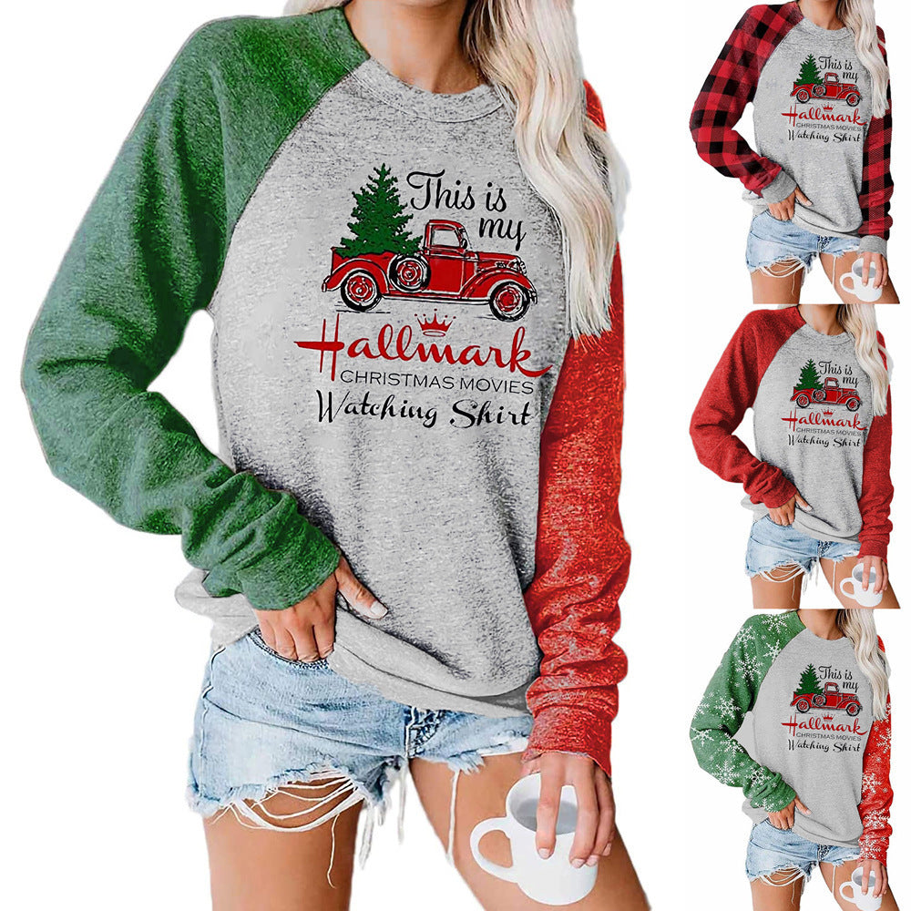 Christmas Movies My Hallmark Printed Long-sleeved Sweatshirt