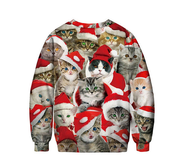 Christmas Cat Crew Neck Sweatshirt