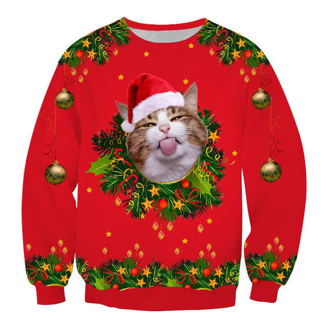 Christmas Cat Crew Neck Sweatshirt