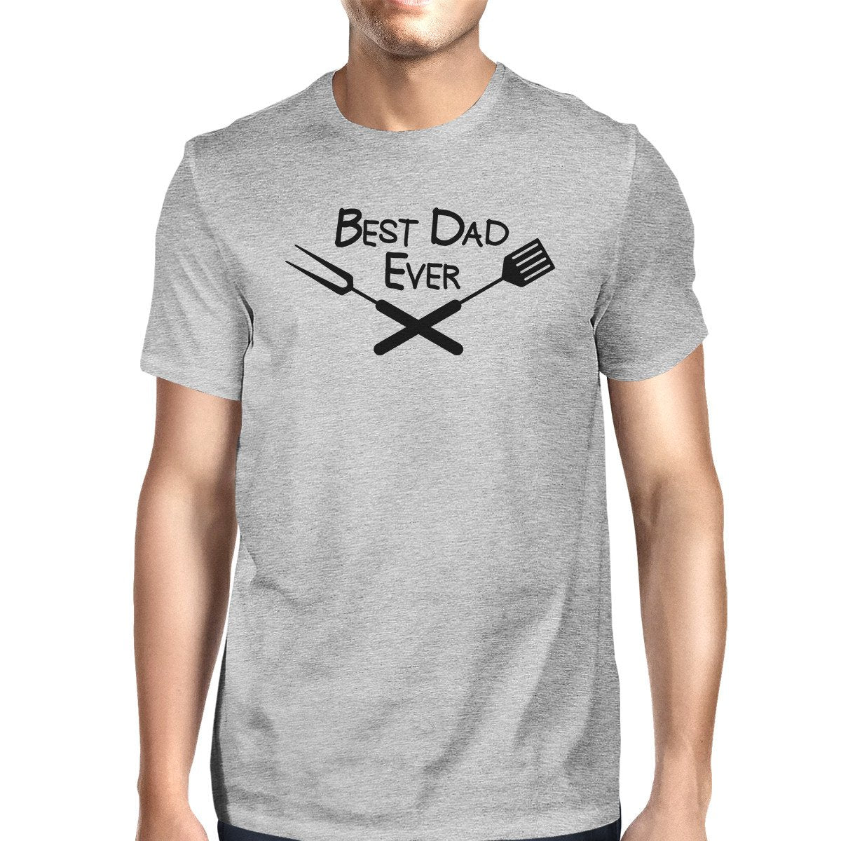 Best Bbq Dad Mens Gray Funny Graphic T-Shirt Cute