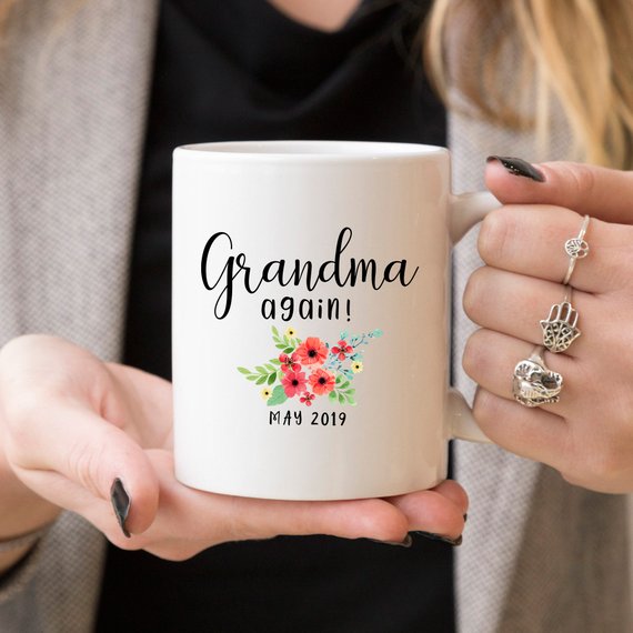 Pregnancy Announcement Grandma Again Mug Baby