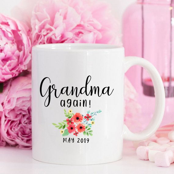 Pregnancy Announcement Grandma Again Mug Baby