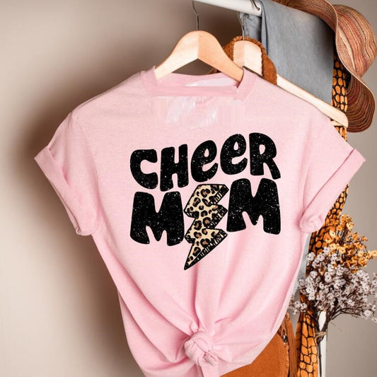 Dollar Leopard Cheerleading Mom Lightning T-shirt