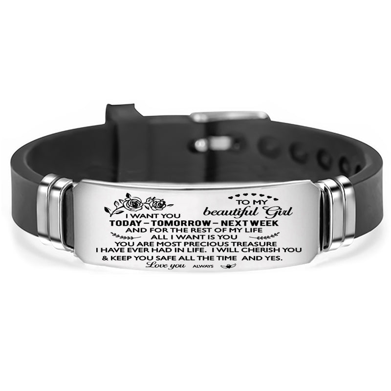 To My Mom - OR Son, Daughter, Wife, Girlfriend Options - Bracelet Wristband