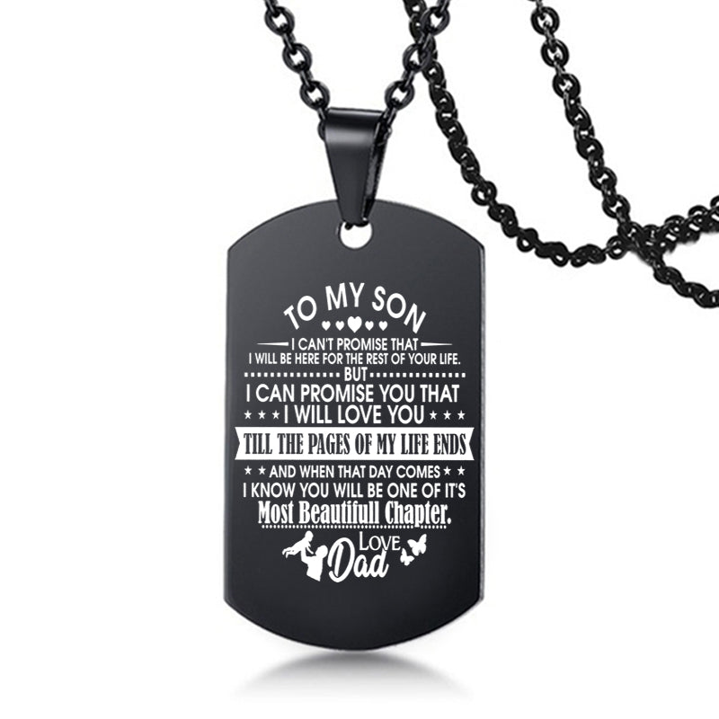 To My Son Love Dad / Mom Stainless Steel Inspirational Necklace