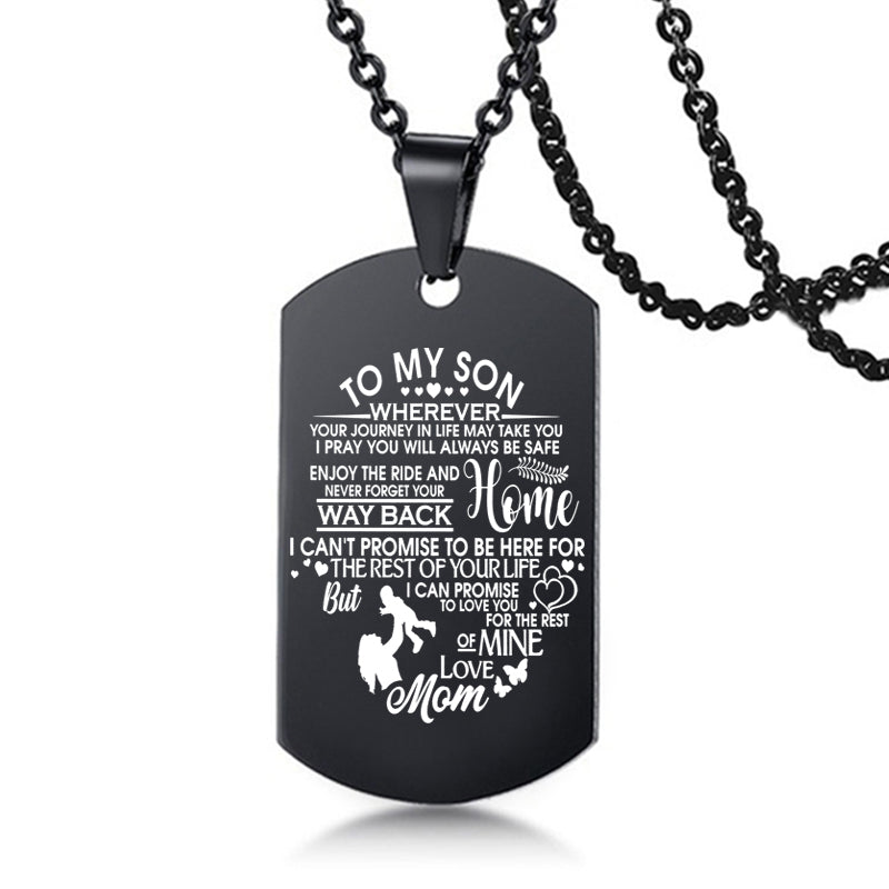 To My Son Love Dad / Mom Stainless Steel Inspirational Necklace