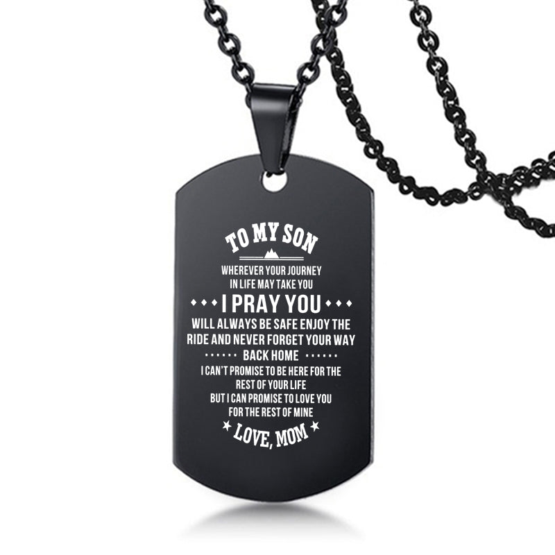 To My Son Love Dad / Mom Stainless Steel Inspirational Necklace