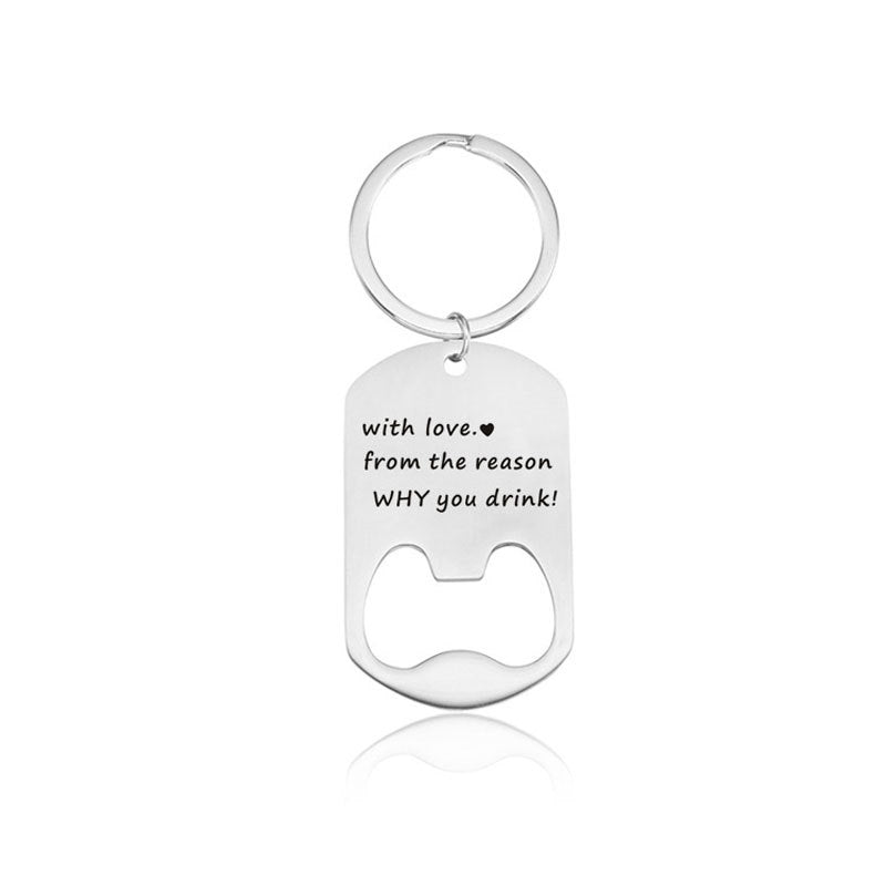 Stainless Steel Bottle Opener Key Chain For Father's Day